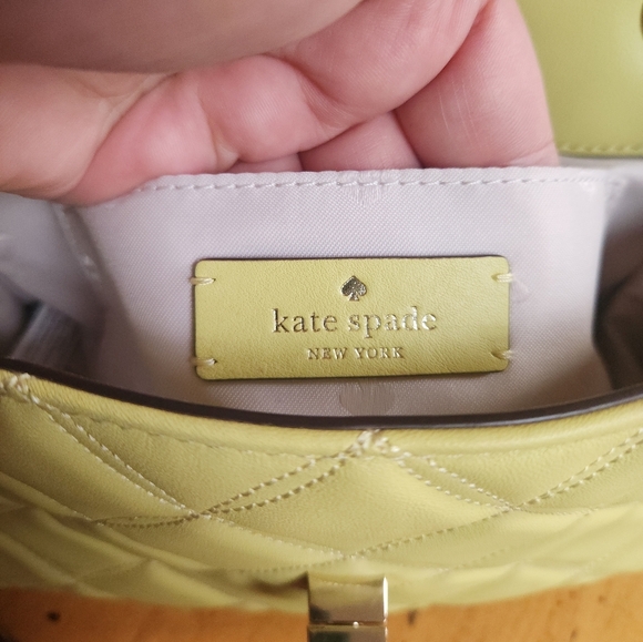 Kate Spade Natalia Quilted Chain Medium Shoulder Bag Crossbody Frosty Lime - Picture 6 of 15